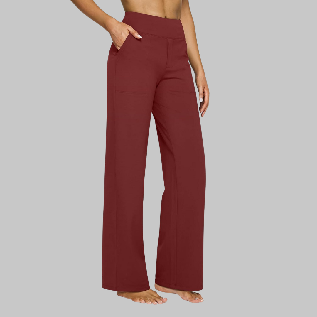 Women's High-Waisted Wide-Leg Stretch Pants