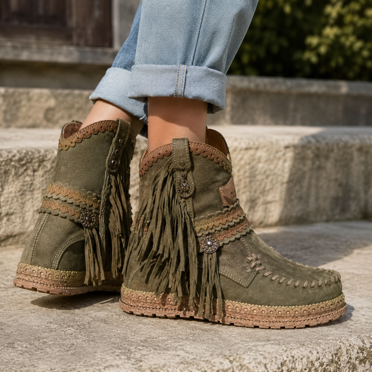 Women's Vintage Fringe Western Boots
