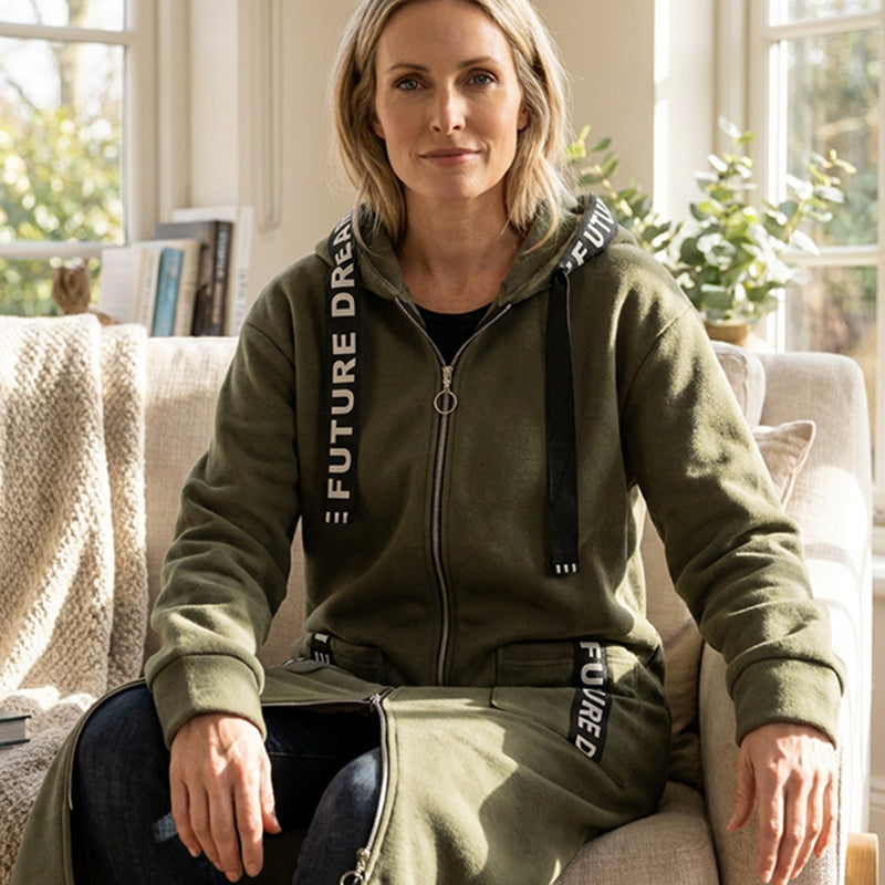 Women’s Oversized Longline Hooded Zip Coat