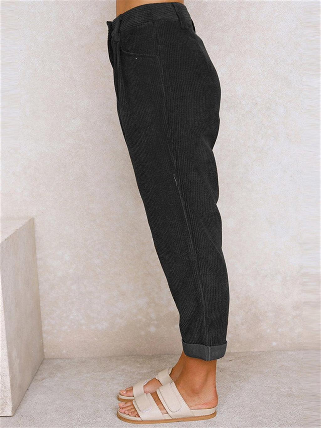 Women’s Casual Corduroy Relaxed Fit Tapered Pants