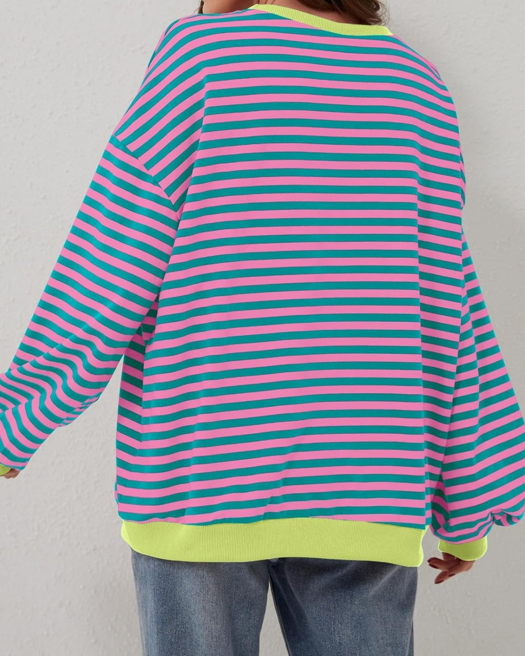 Women's Striped Long Sleeve Pullover Sweater