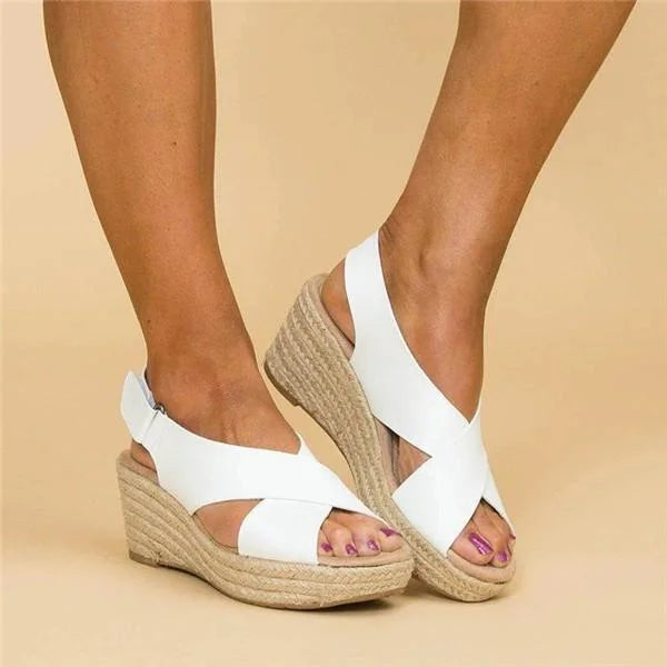 Casual Cross-Strap Wedge Sandals for Women