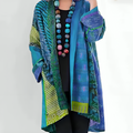 Women's Bohemian Patchwork Open Front Kimono Cardigan