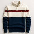 Men's Color Block Quarter Zip Knit Sweater