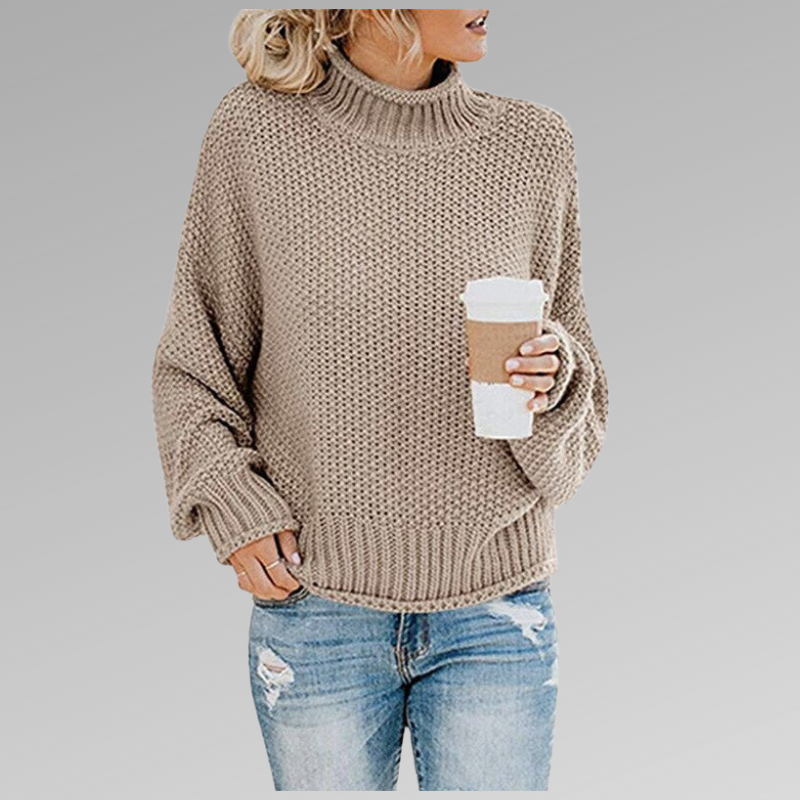 Women's Chunky Cable Knit Turtleneck Sweater