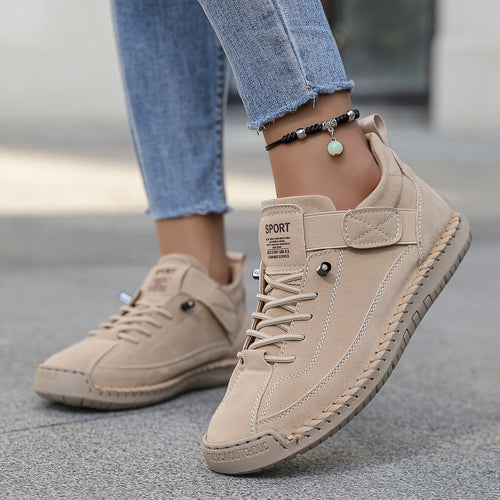 Casual Lace-Up Comfort Sneakers with Flexible Sole