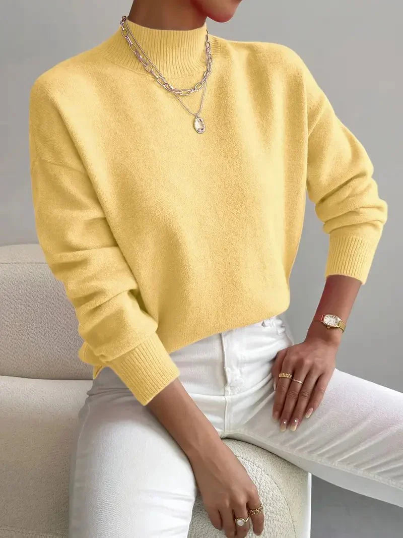 Women's Mock Neck Soft Knit Sweater