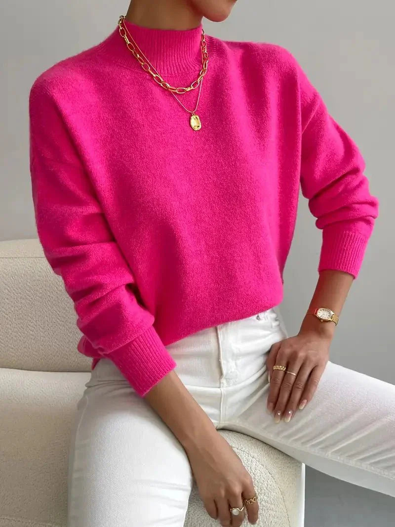 Women's Mock Neck Soft Knit Sweater