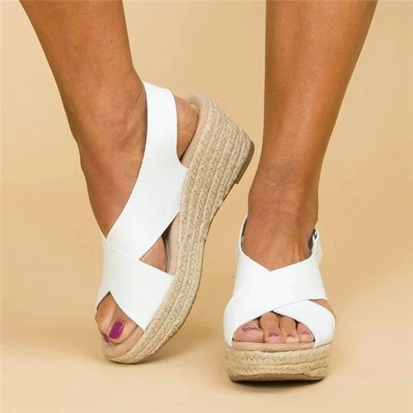 Casual Cross-Strap Wedge Sandals for Women