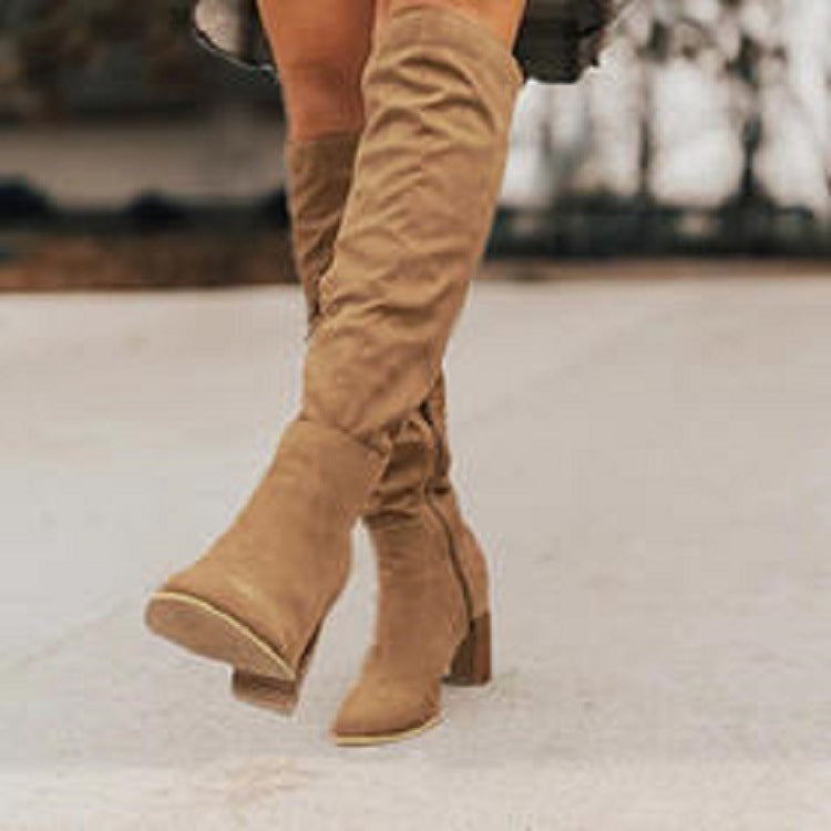 Women's Block Heel Knee-High Boots