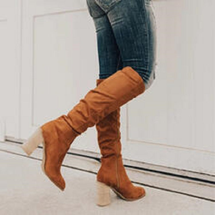 Women's Block Heel Knee-High Boots