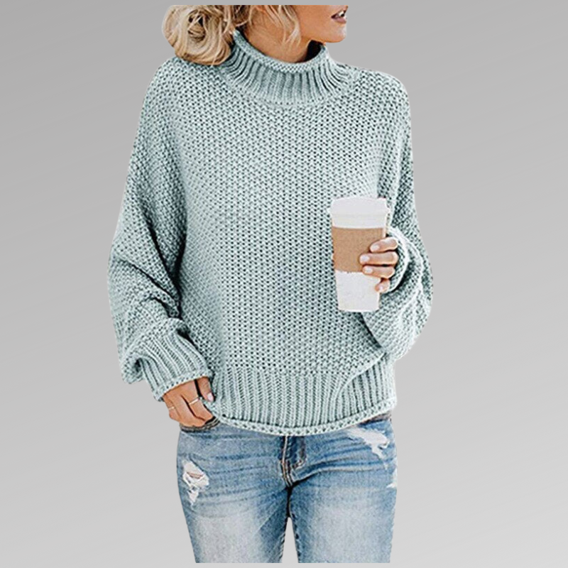 Women's Chunky Cable Knit Turtleneck Sweater