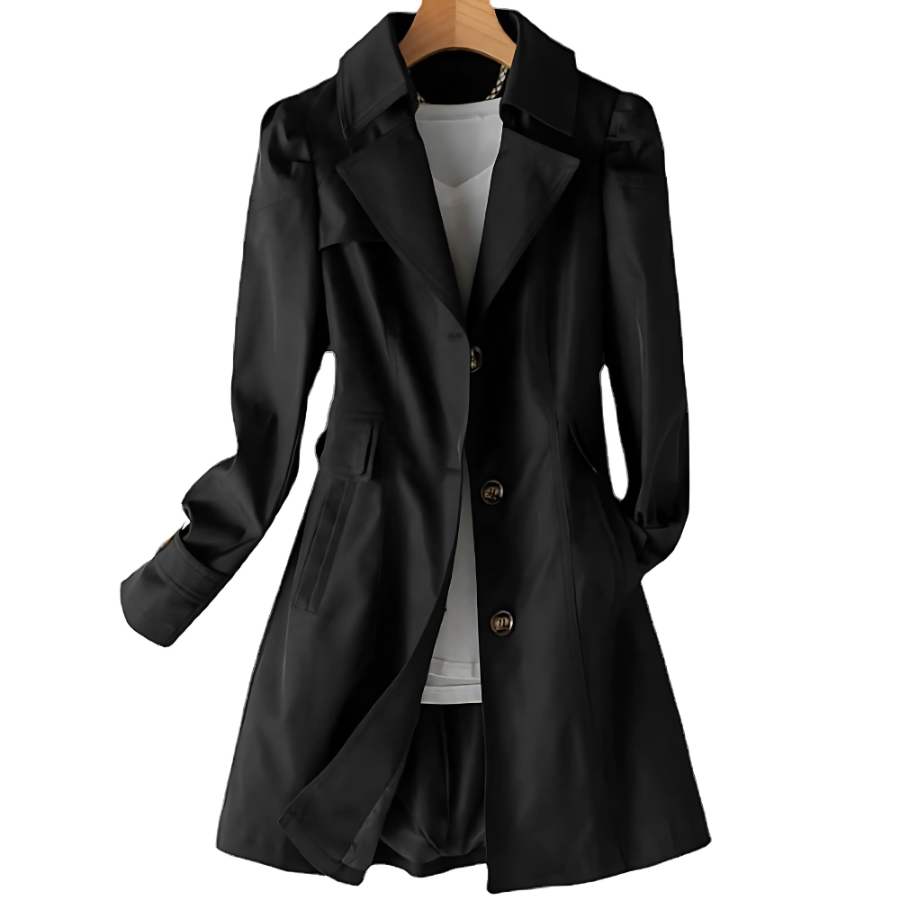 Women's Classic Button Front Trench Coat