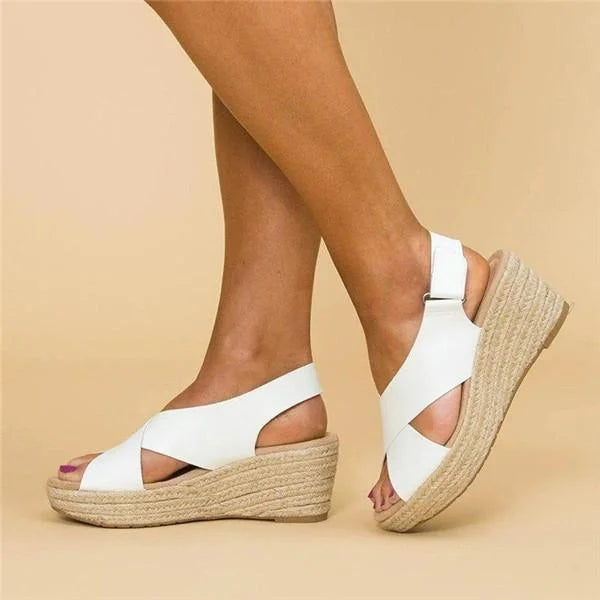 Casual Cross-Strap Wedge Sandals for Women