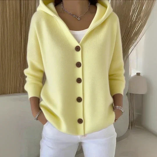 Women's Hooded Button Knit Cardigan Sweater