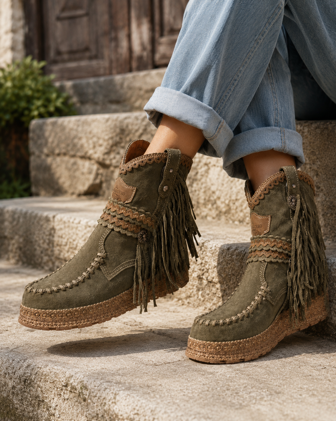 Women's Vintage Fringe Western Boots