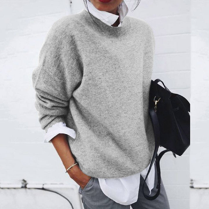 Women's Oversized Soft Knit Crew Neck Sweater