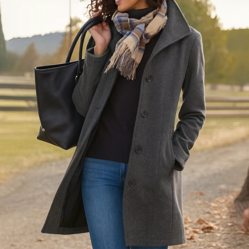 Women's Classic Button Front Coat