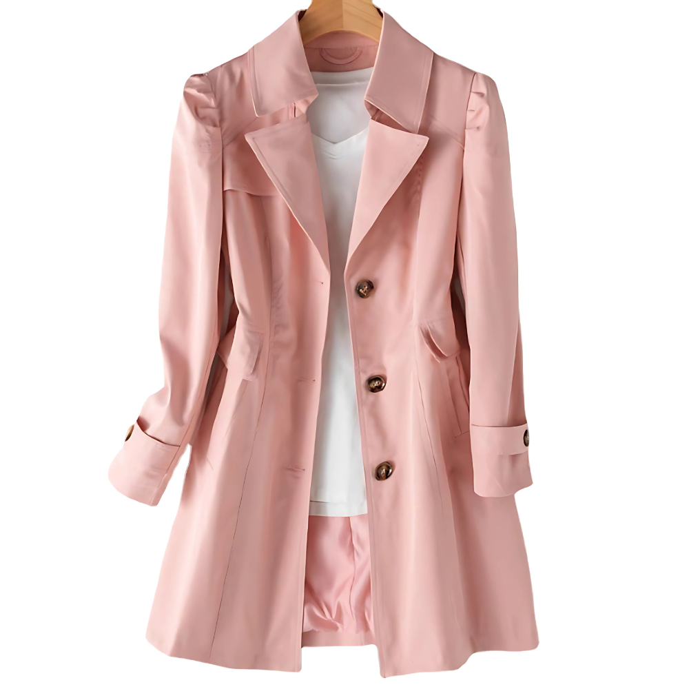 Women's Classic Button Front Trench Coat