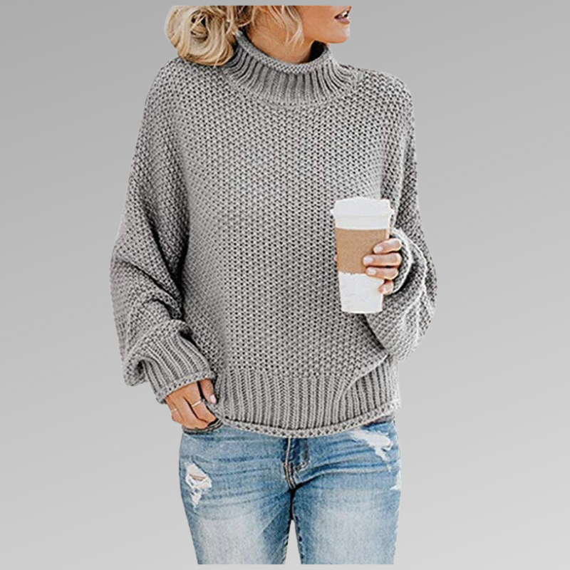 Women's Chunky Cable Knit Turtleneck Sweater