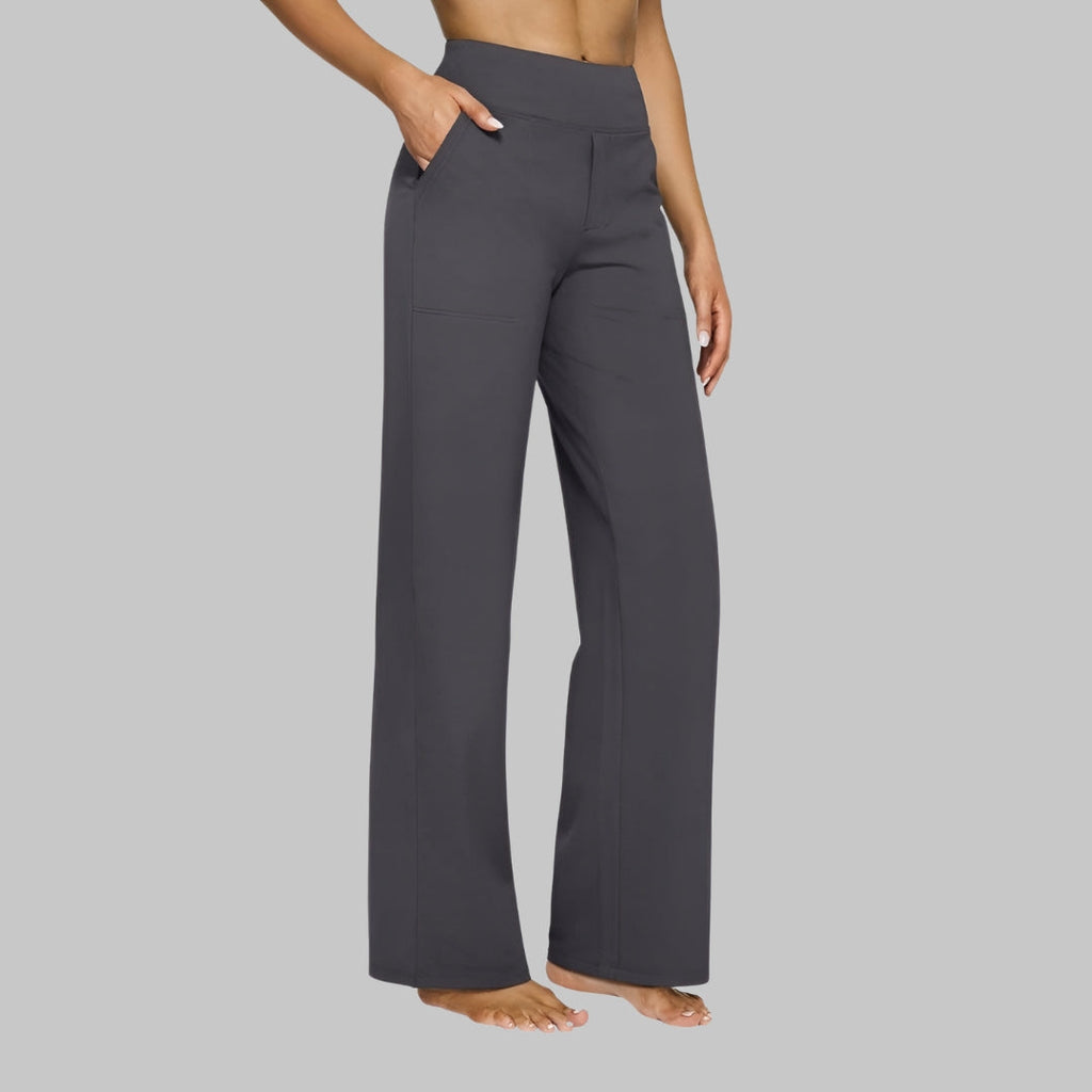 Women's High-Waisted Wide-Leg Stretch Pants