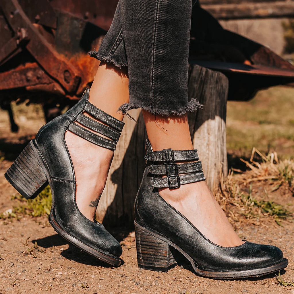 Chunky Heel Strap Shoes for Women Casual Vintage Style