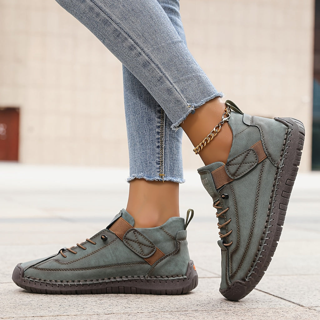 Casual Lace-Up Comfort Sneakers with Flexible Sole