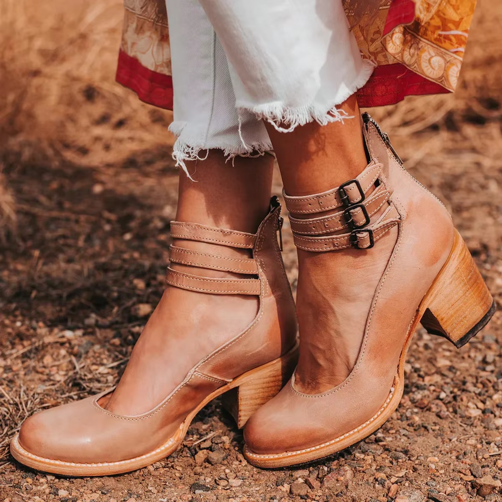 Chunky Heel Strap Shoes for Women Casual Vintage Style