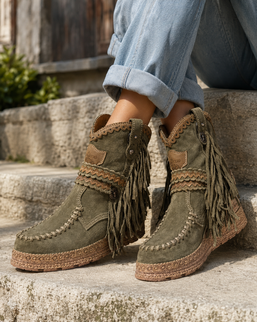 Women's Vintage Fringe Western Boots
