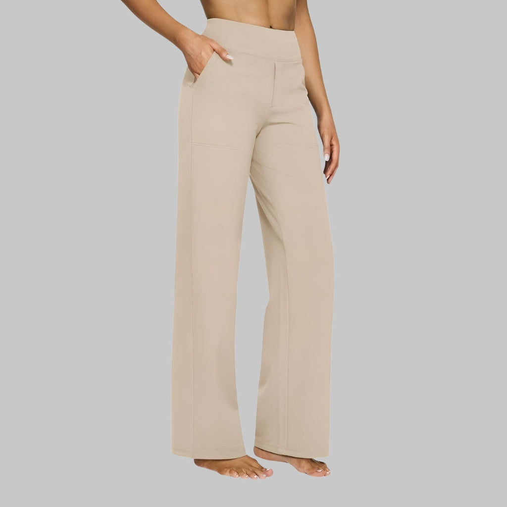 Women's High-Waisted Wide-Leg Stretch Pants