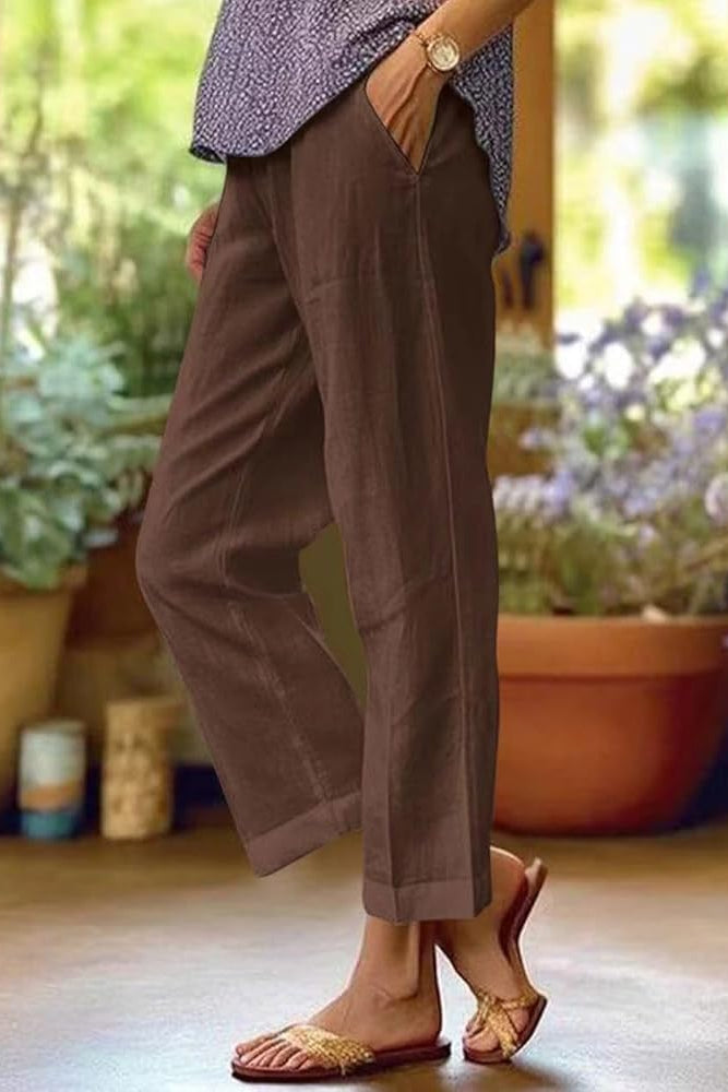 Easy Fit Ankle Length Pants Women Everyday Wear