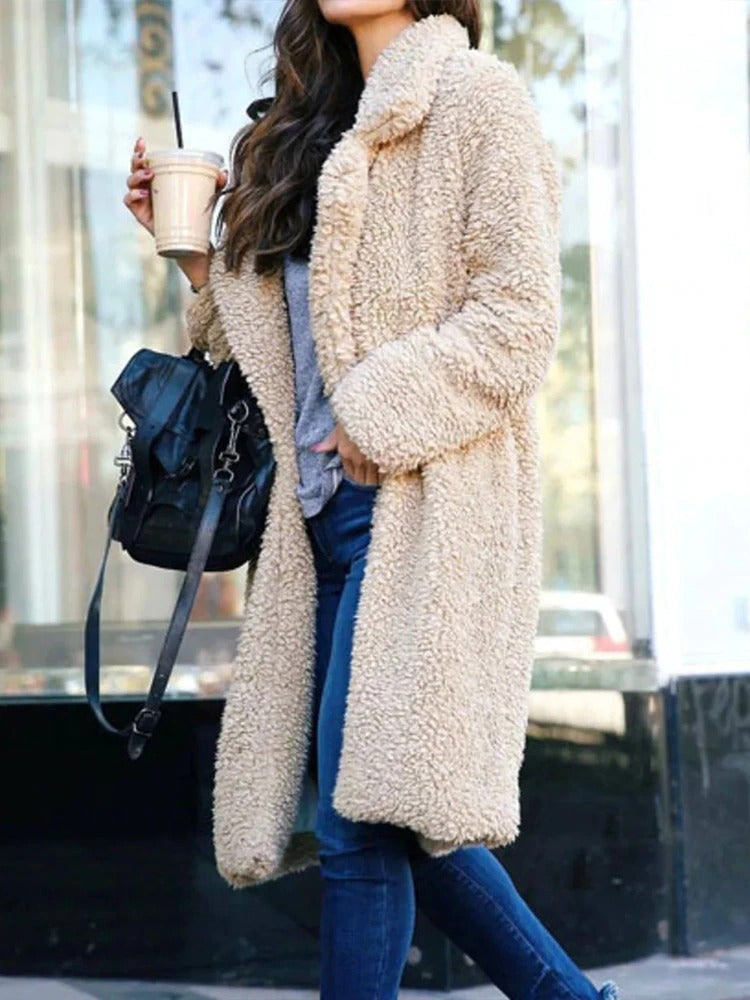 Women's Teddy Fleece Longline Coat