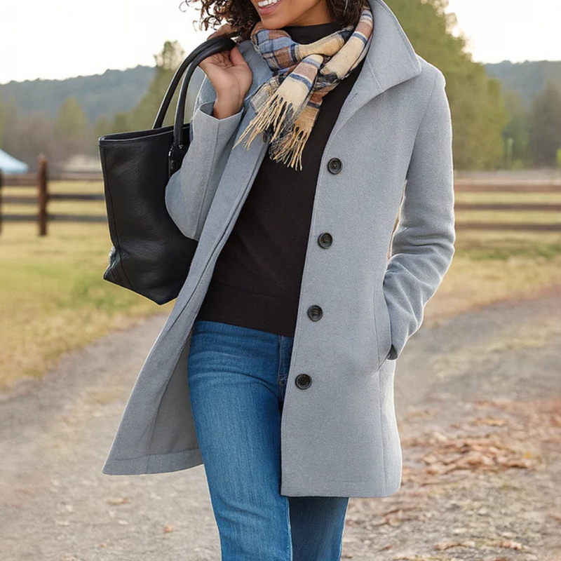 Women's Classic Button Front Coat