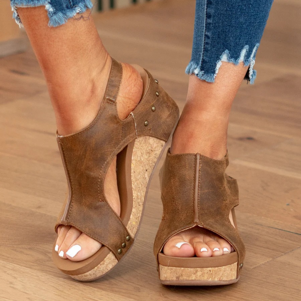 Comfort Wedge Sandals with Slingback Strap