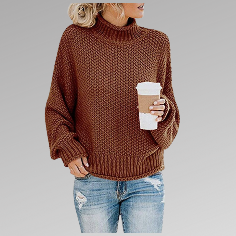 Women's Chunky Cable Knit Turtleneck Sweater