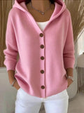Women's Hooded Button Knit Cardigan Sweater