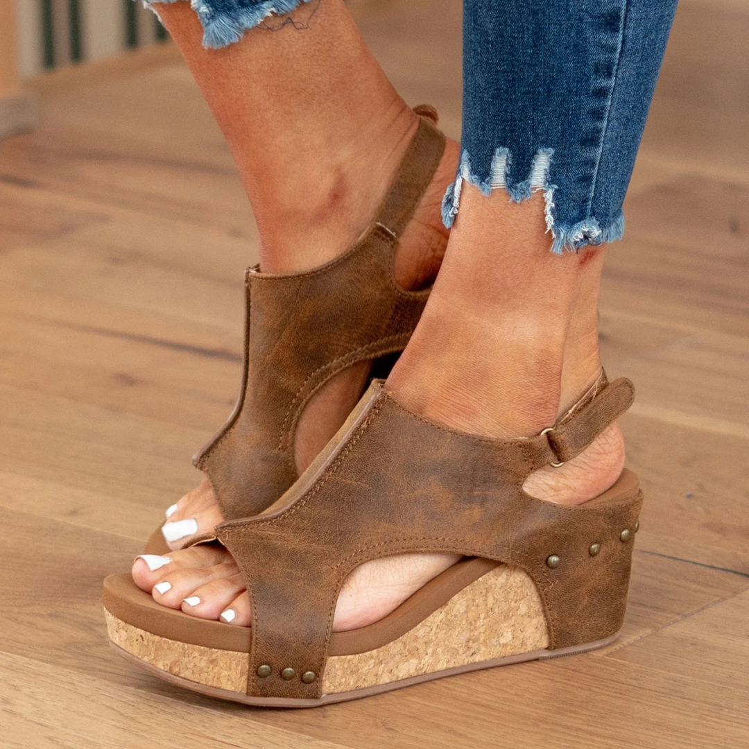 Comfort Wedge Sandals with Slingback Strap