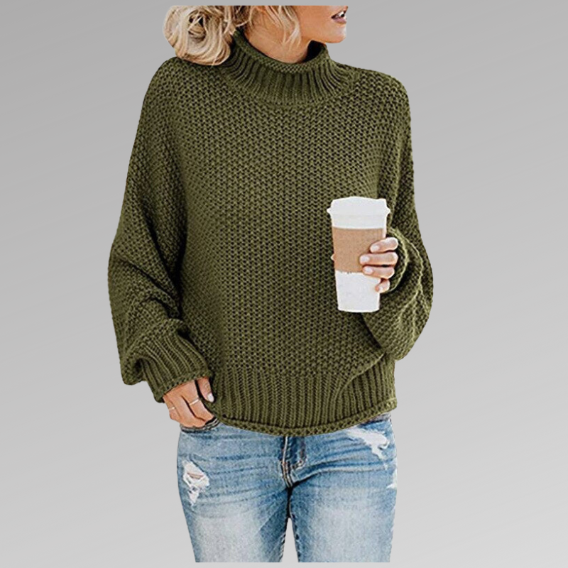 Women's Chunky Cable Knit Turtleneck Sweater