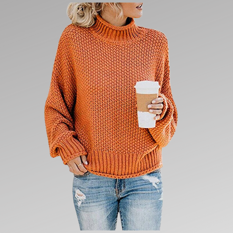 Women's Chunky Cable Knit Turtleneck Sweater