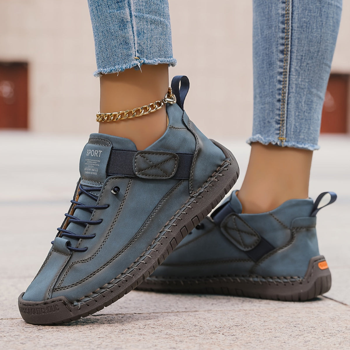Casual Lace-Up Comfort Sneakers with Flexible Sole