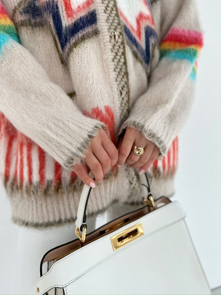 Women's Boho Geometric Knit Cardigan