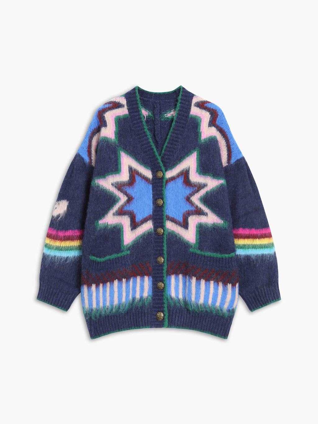 Women's Boho Geometric Knit Cardigan