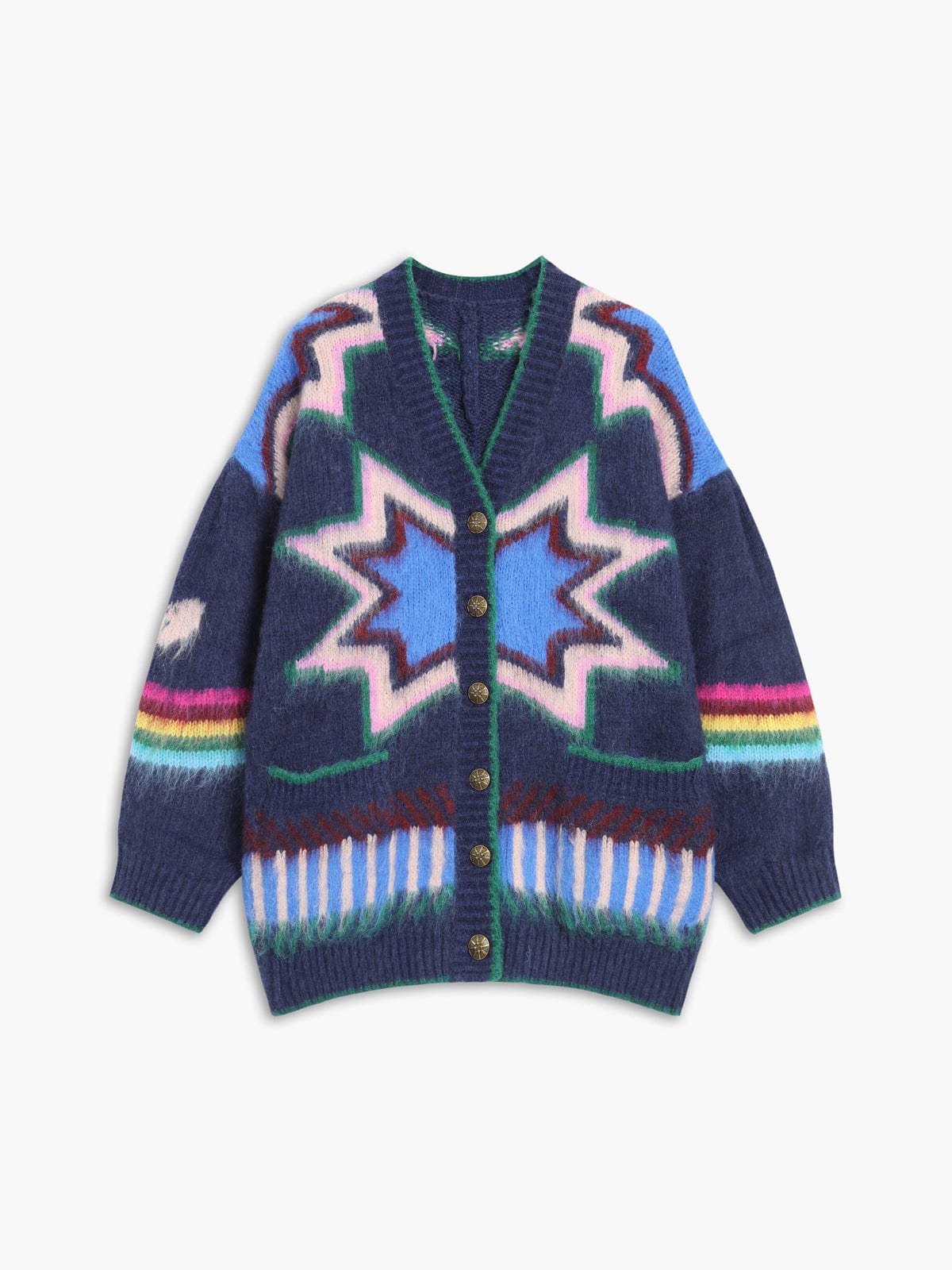 Women's Boho Geometric Knit Cardigan
