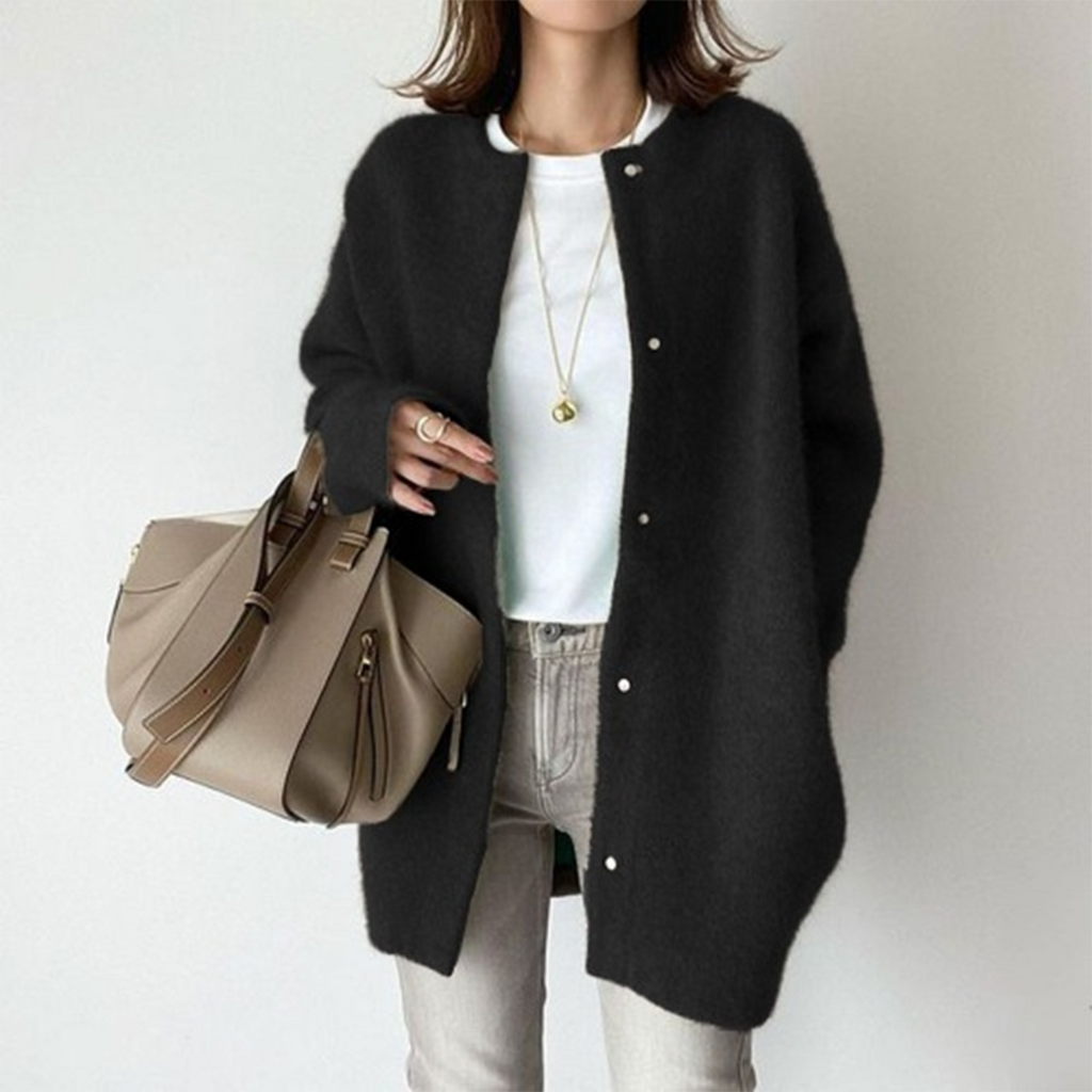 Women's Oversized Button Front Knit Cardigan