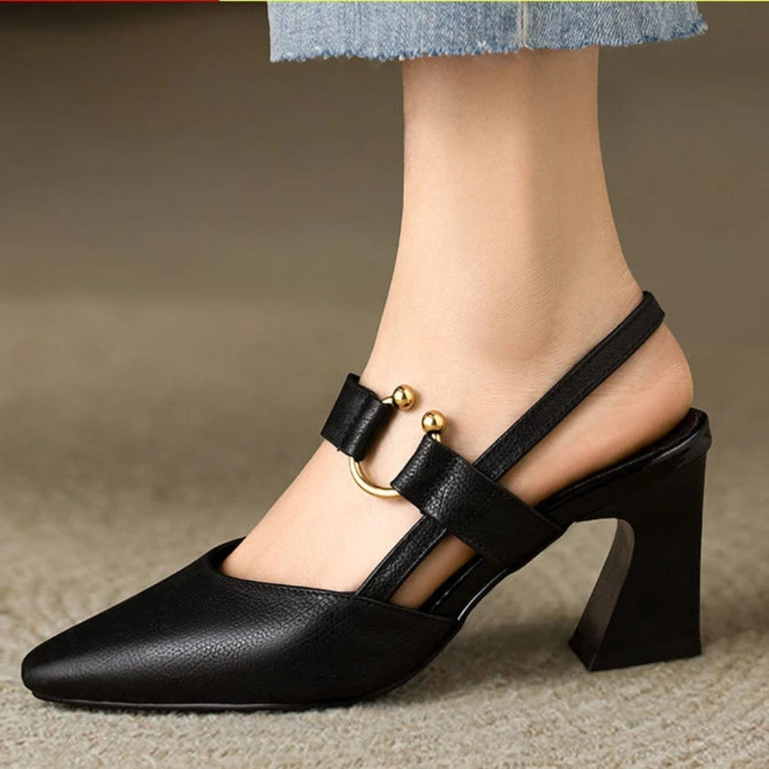 Elegant Double-Strap Slingback Heels