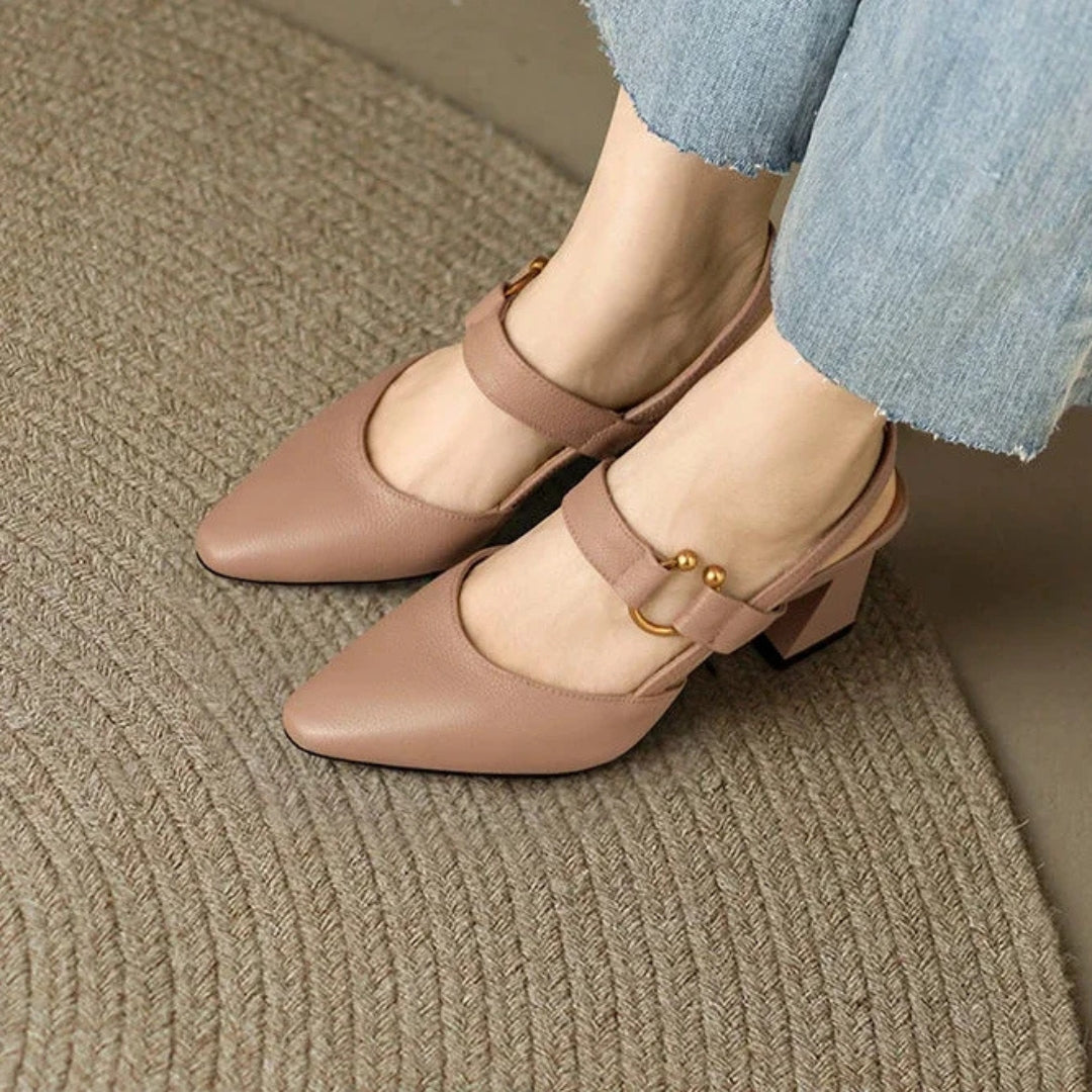 Elegant Double-Strap Slingback Heels