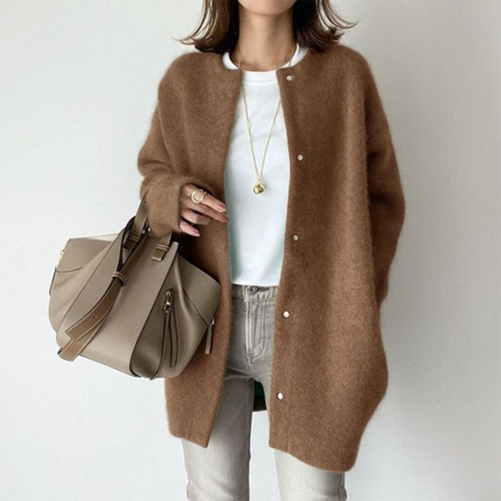 Women's Oversized Button Front Knit Cardigan