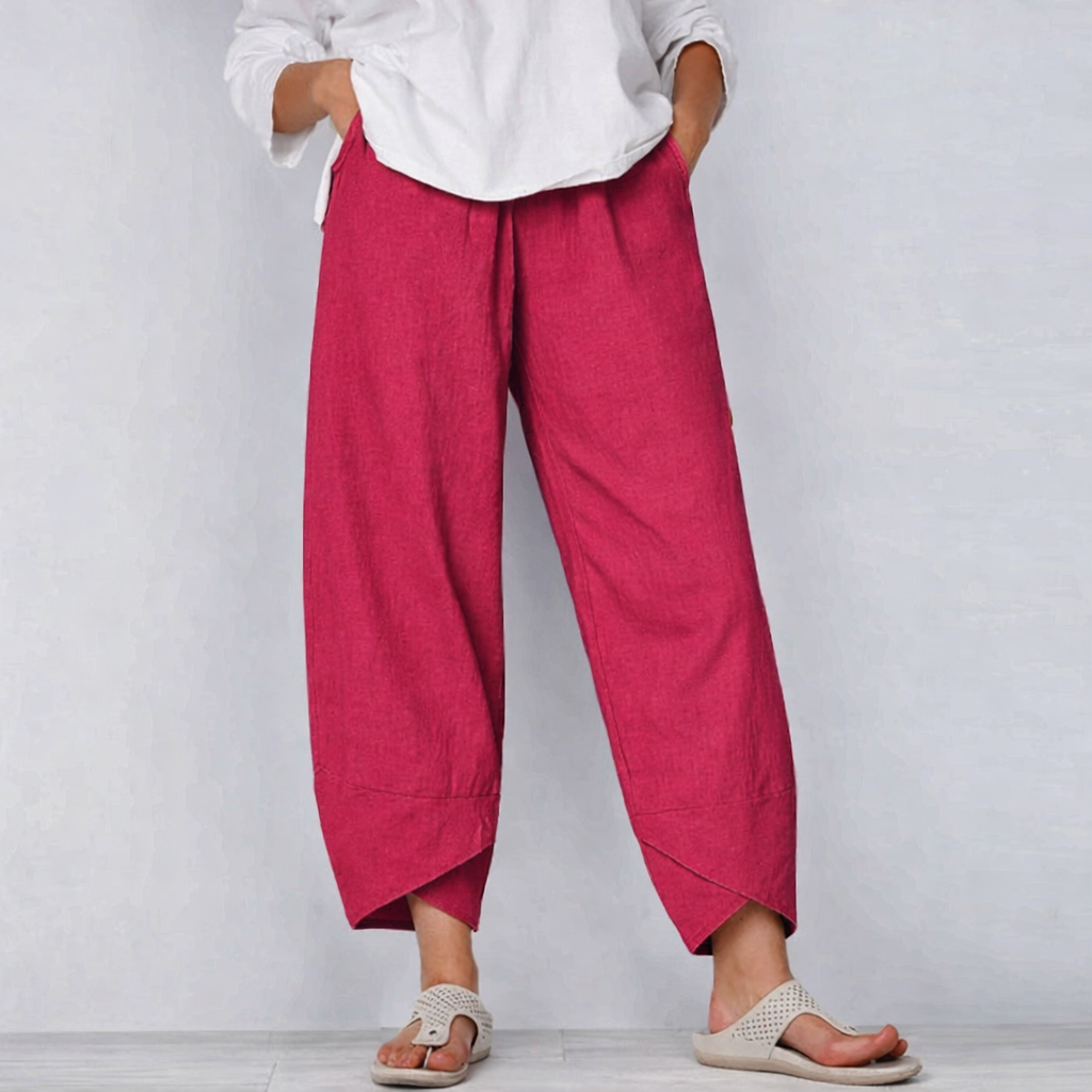 Women's Relaxed Cropped Pants Loose Fit Trousers