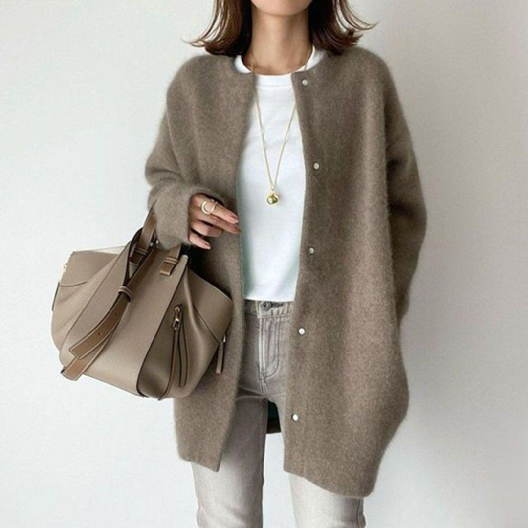 Women's Oversized Button Front Knit Cardigan