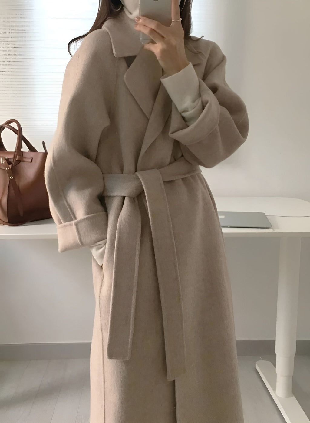 Women's Oversized Belted Longline Coat